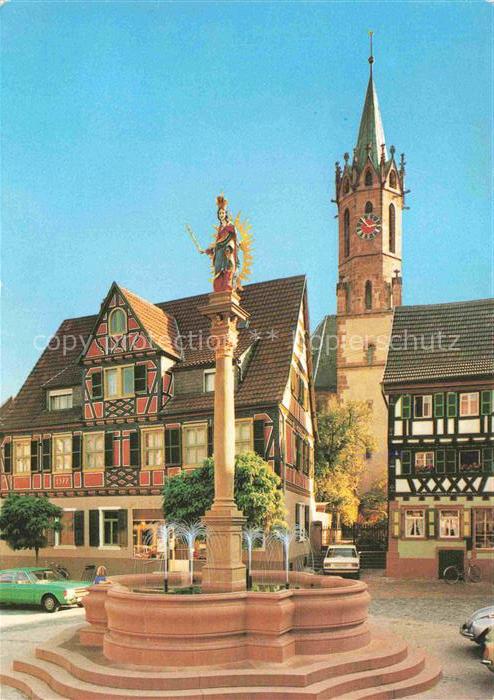 Ladenburg Marienbrunnen auf dem Marktplatz