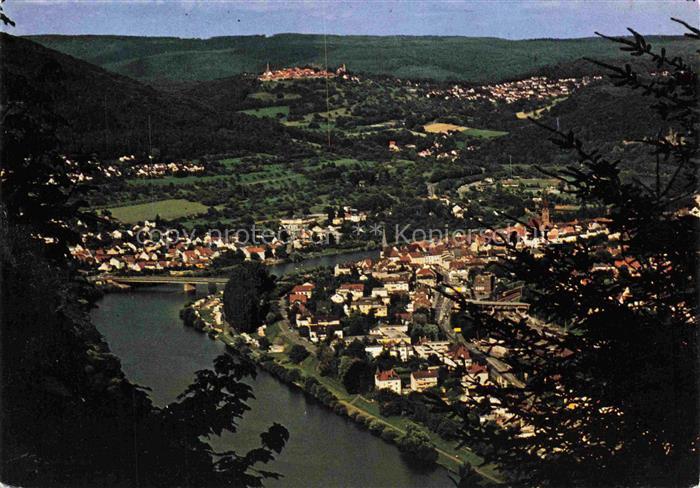 Neckargemuend Stadtblick mit Dilsberg