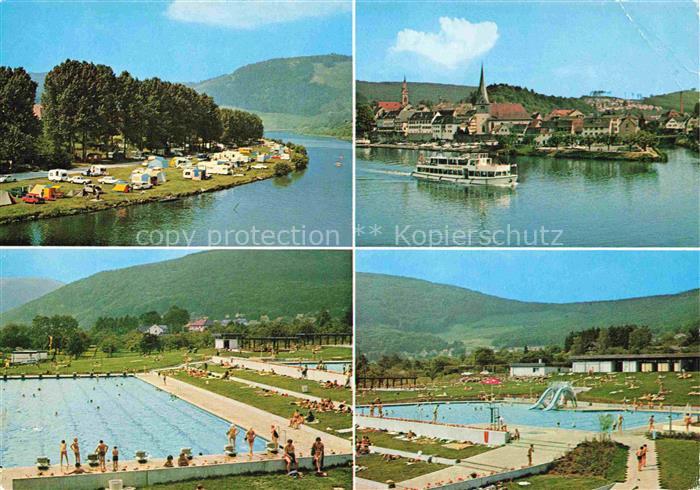 Neckargemuend Campingplatz Fahrgastschiff Neckarpartien Terrassen Schwimmbad