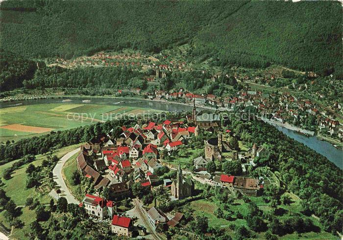 Dilsberg Neckar Neckargemuend Heidelberg BW Fliegeraufnahme mit Neckarsteinach