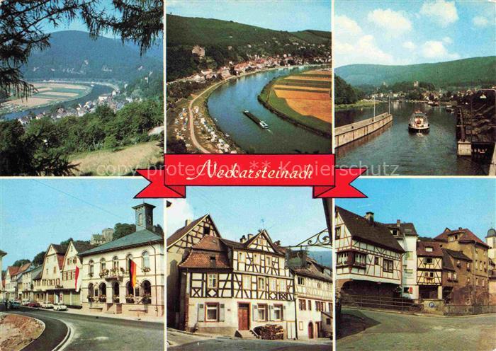 Neckarsteinach Panorama Neckarpartien Altstadtpartien