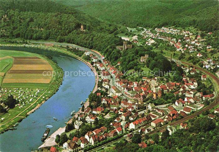 Neckarsteinach Neckarschleife Fliegeraufnahme