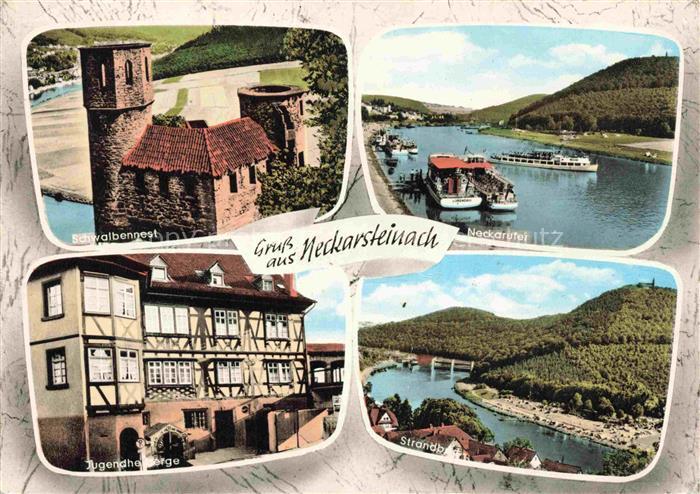 Neckarsteinach Schwalbennest Neckarufer Jugendherberge Strandbad