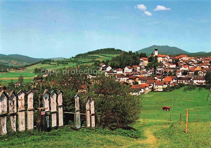 Lam Oberpfalz Panorama Blick gegen Hohenbogen Bayerischer Wald