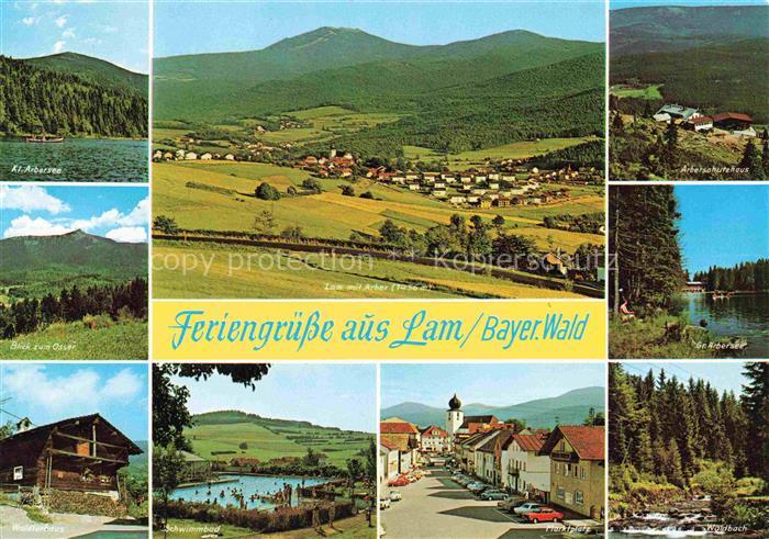 Lam Oberpfalz Panorama Blick gegen Arber Freibad Marktplatz Arbersee Arberschutz