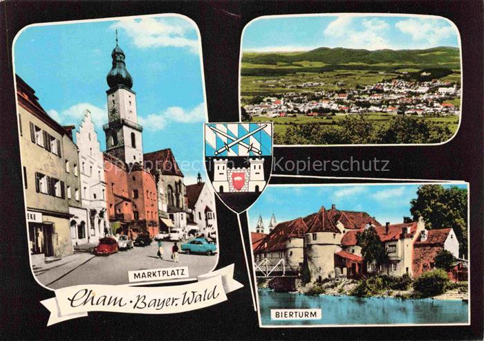 Cham  Oberpfalz Marktplatz Panorama Bierturm