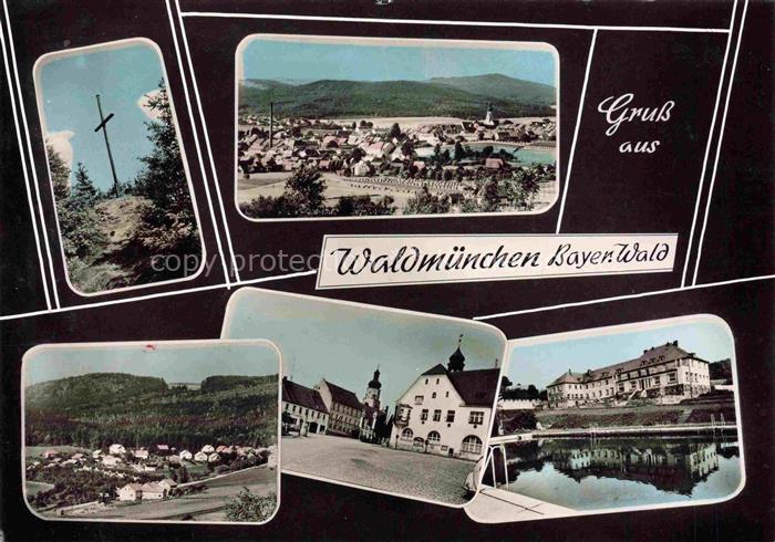 Waldmuenchen Cham Bayern Panorama Gipfelkreuz Ortszentrum Freibad