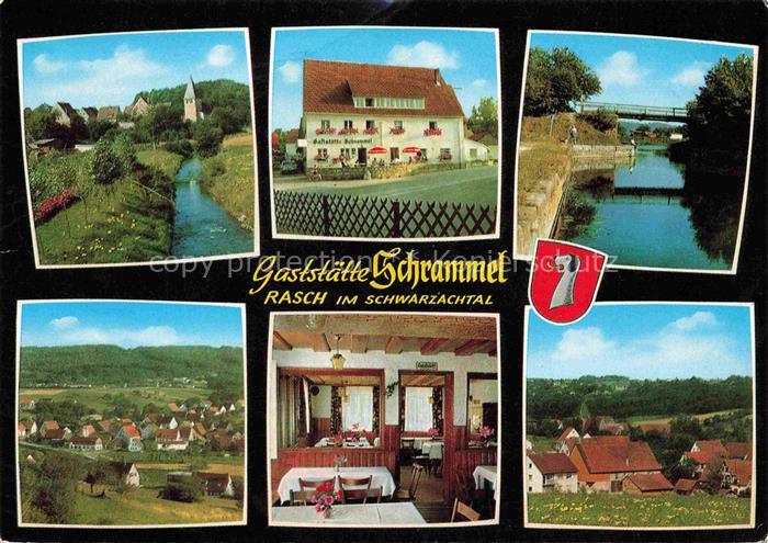 Rasch Mittelfranken Teilansichten Gaststaette Schrammel Partie am Bach Schwarzac