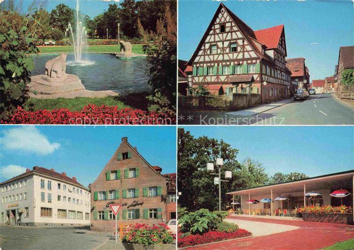 Zirndorf  Mittelfranken Bayern Am Pressleinshaus Park Wasserspiele Fachwerkhaus