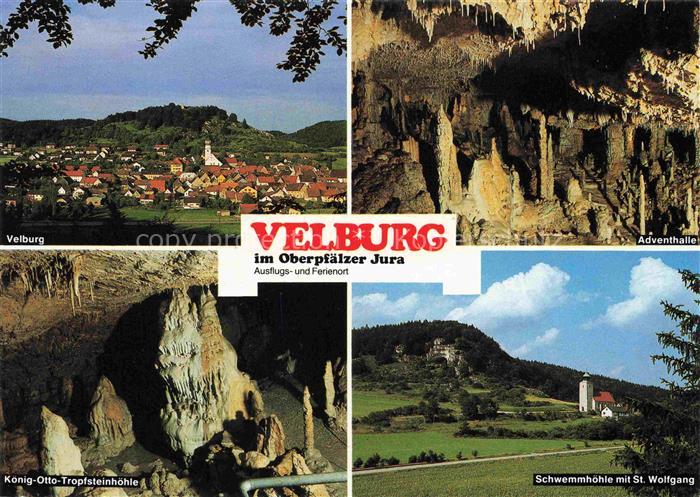 Velburg Neumarkt Bayern Panorama Tropfsteinhoehle Schwemmhoehle mit St. Wolfgang