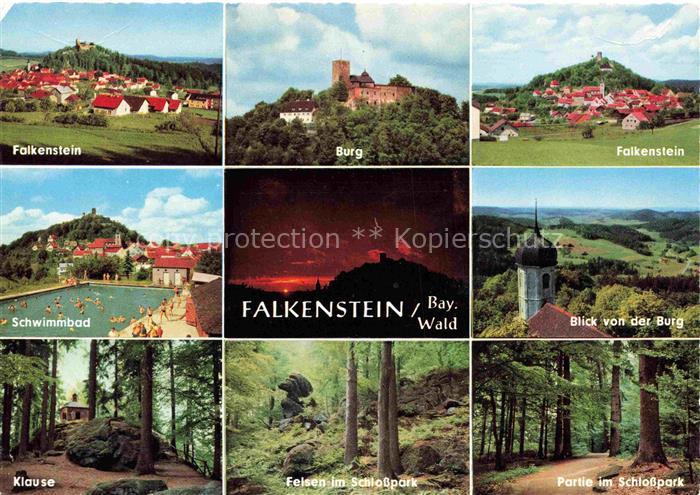 Falkenstein Bayerischer Wald Regen Panorama Burg Freibad Klause Felsen Schlosspa