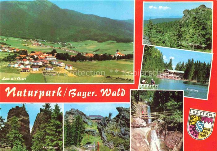 Lam Oberpfalz Panorama Blick gegen Osser Felsformationen Arbersee Wasserfall