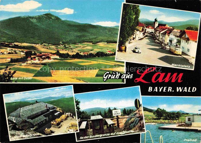 Lam Oberpfalz Panorama Blick gegen Osser Marktplatz Osserschutzhaus Grenze Freib