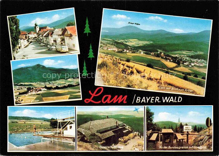 Lam Oberpfalz Panorama Blick gegen Arber Hauptstrasse Osser Schutzhaus Grenze Fr