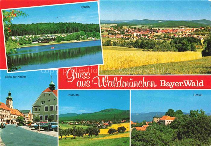 Waldmuenchen Cham Bayern Panorama Bayerischer Wald Perlsee Kirche Schloss