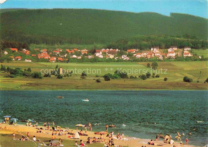 Waldmuenchen Cham Bayern Panorama Badestrand am Perlsee Bayerischer Wald
