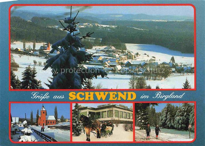 Schwend Birgland Oberpfalz Amberg-Sulzbach Bayern Winterpanorama Kirche Hotel Pf