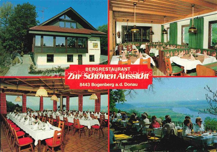 Bogenberg Niederbayern Bergrestaurant Zur schoenen Aussicht Terrasse Fernsicht D