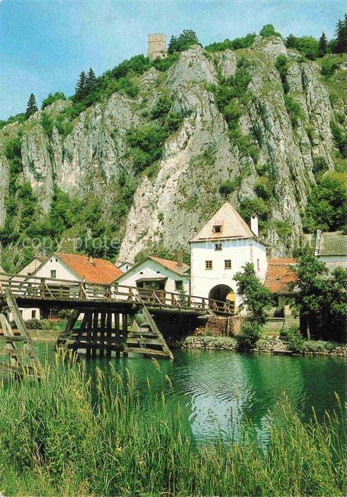 Essing Partie an der Altmuehl Holzbruecke Burg