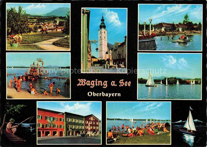 Waging See Teilansichten Wasserkurort Badestrand Segeln