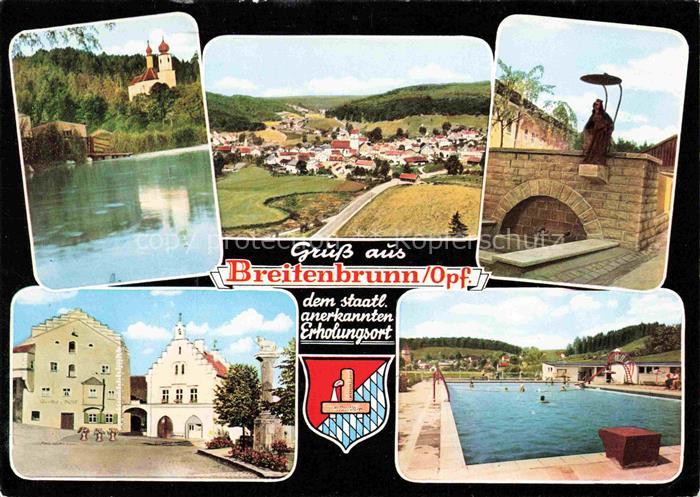 Breitenbrunn Oberpfalz Neumarkt Panorama Kirche Ortszentrum Freibad Brunnen