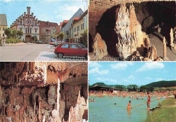 Velburg Neumarkt Bayern Stadtplatz Tropfsteinhoehle Adventshalle Naturbad Badest