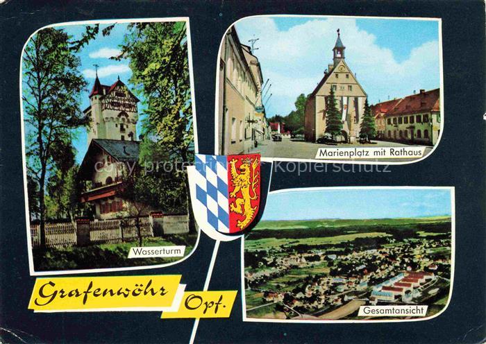 Grafenwoehr Wasserturm Marienplatz Rathaus Luftaufnahme