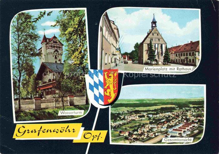 Grafenwoehr Wasserturm Marienplatz Rathaus Luftaufnahme