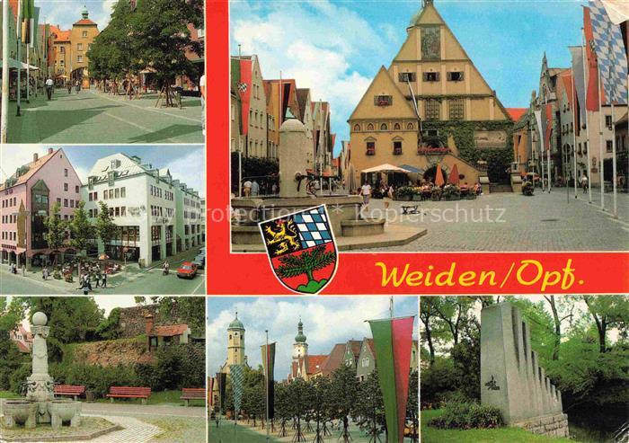 Weiden  Oberpfalz Motive Stadtzentrum Stadtplatz Brunnen Denkmal