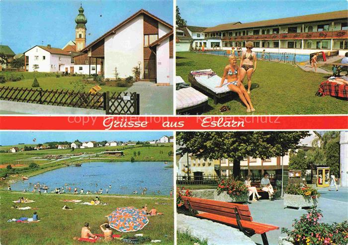 Eslarn Blick zur Kirche Freizeitzentrum Atzmannsee Swimming Pool Ritterklause