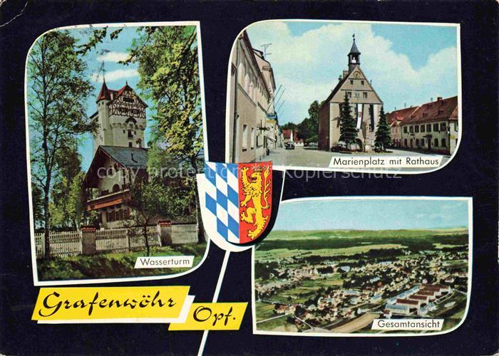 Grafenwoehr Wasserturm Marienplatz Rathaus Luftaufnahme