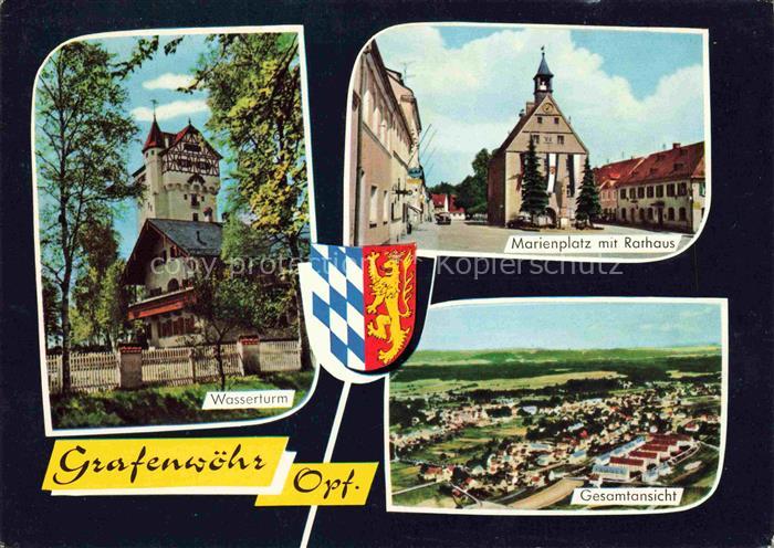 Grafenwoehr Wasserturm Marienplatz Rathaus Luftaufnahme