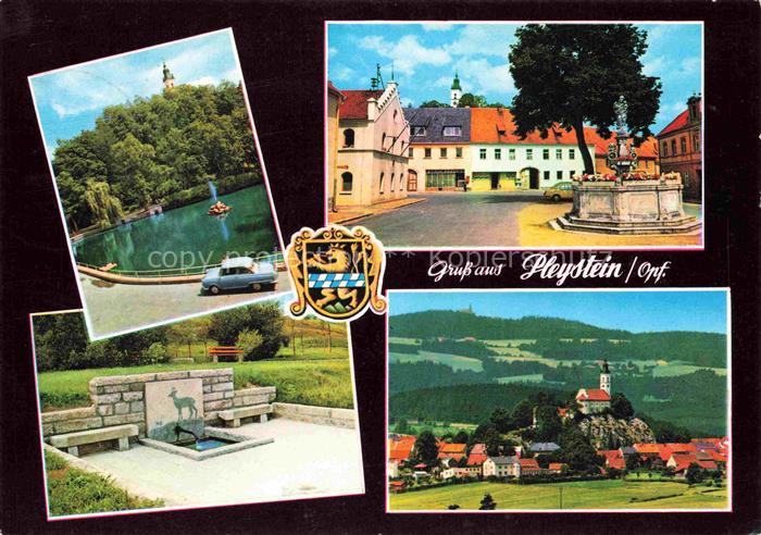 Pleystein Teilansichten Zentrum Brunnen Wallfahrtskirche Heiligkreuz