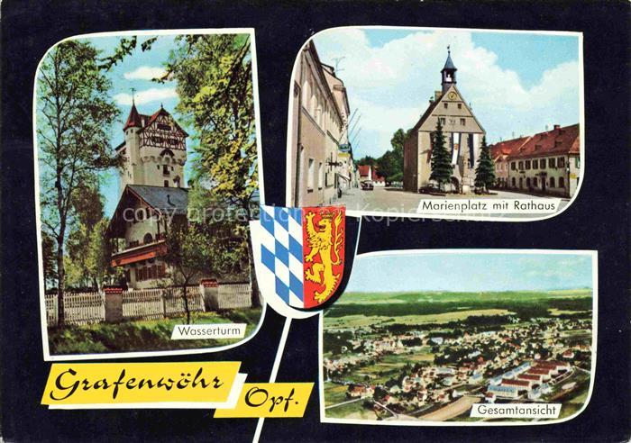 Grafenwoehr Wasserturm Marienplatz Rathaus Luftaufnahme