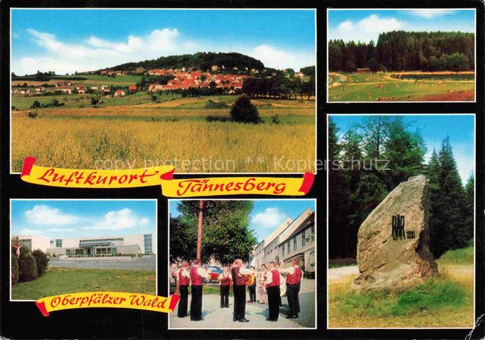 Taennesberg Neustadt Waldnaab Bayern Panorama Blick ueber die Felder Gebaeude Mu