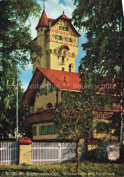 Grafenwoehr Truppenuebungsplatz Wasserturm mit Forsthaus
