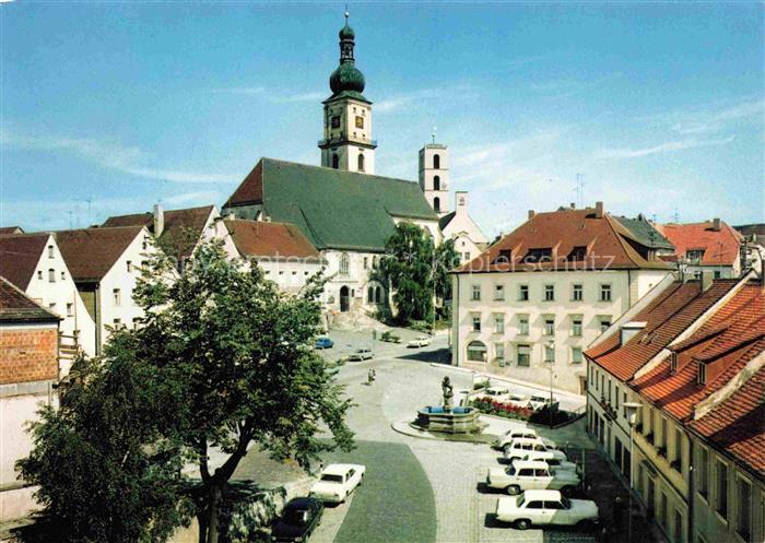 Sulzbach-Rosenberg Bayern Stadtzentrum Blick zur Kirche