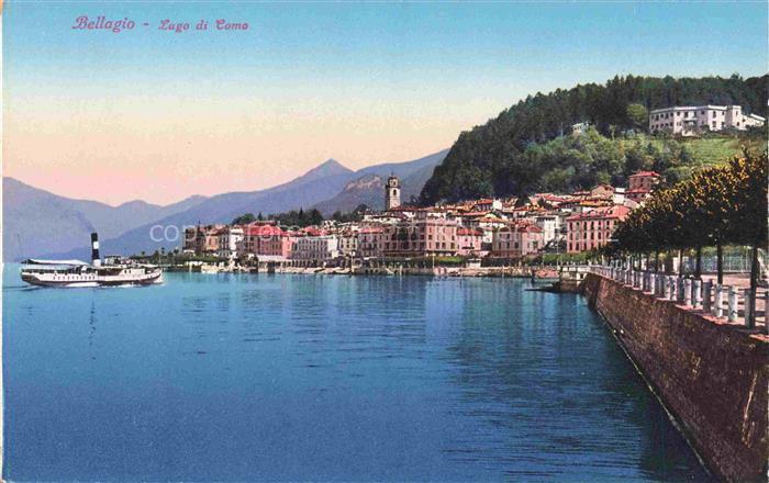 Bellagio Lago di Como IT Panorama Dampfer