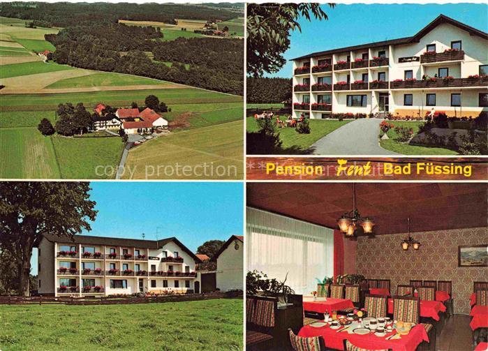 BAD FuessING Pension Fent Gastraum Luftaufnahme Thermalkurort