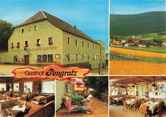 Gleissenberg Oberpfalz Gasthof Pension Pongratz Gastraum Terrasse Landschaftspan