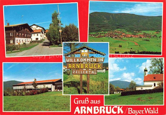 Arnbruck REGEN Bayern Teilansichten Erholungsort Bayerischer Wald Kirche Wegweis