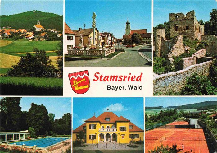 Stamsried Cham Bayern Teilansichten Zentrum Burgruine Tennisplatz Freibad