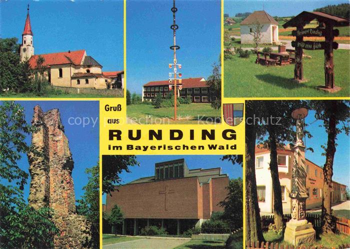 Runding Cham Bayern Teilansichten Urlaubsort im Bayrischen Wald Kirche Burgruine