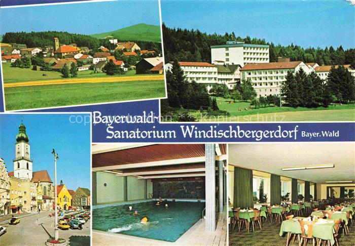 Windischbergerdorf Bayerwald-Sanatorium Speisesaal Hallenbad Panorama Ortszentru