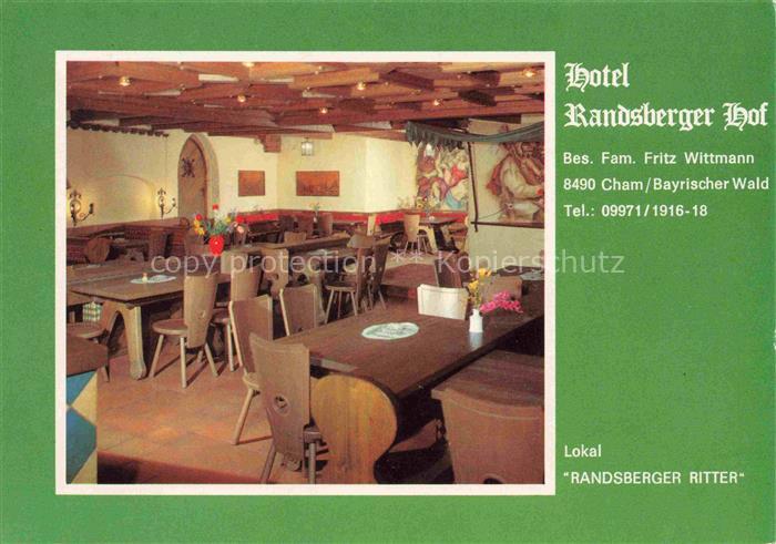 Cham  Oberpfalz Hotel Randsberger Hof Lokal Randsberger Ritter