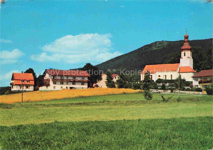 Steinbuehl Bad Koetzting Ansicht mit Kirche Gasthof Pension Mueller Braeu