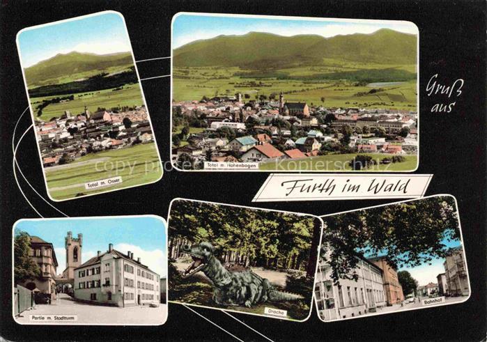 Furth Wald Fuerth Wald Panorama Blick gegen Osser Hohenborgen Ortsmotiv mit Stad