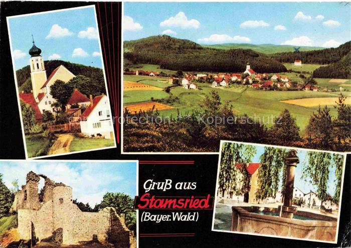 Stamsried Cham Bayern Panorama Kirche Brunnen Burgruine