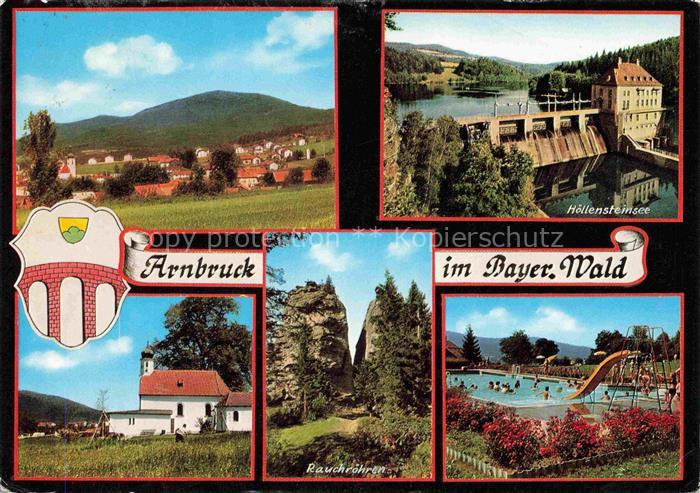 Arnbruck REGEN Bayern Panorama Hoellensteinsee Kraftwerk Kirche Felsformationen