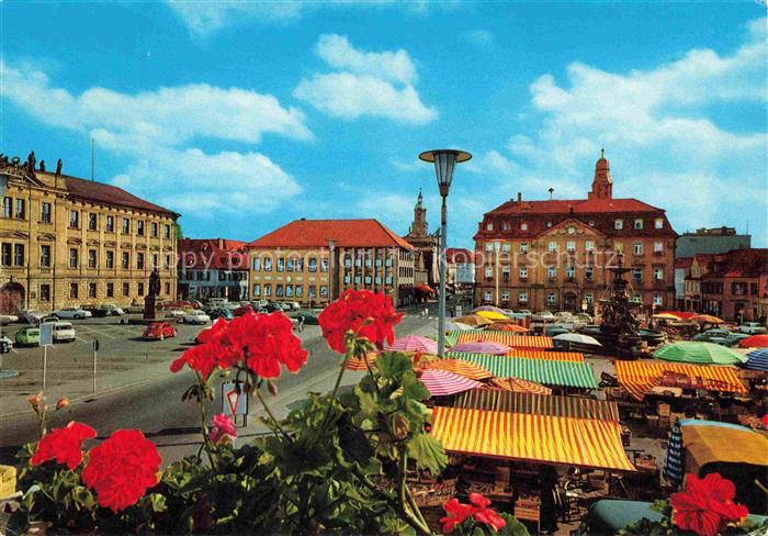 ERLANGEN Bayern Marktplatz Schloss Rathaus